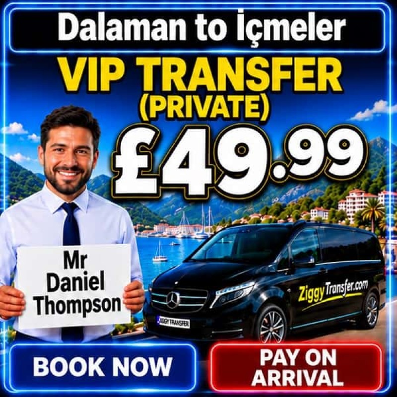 Dalaman Airport Taxi to Grand Yazıcı Club Marmaris Palace Hotel private transfer
