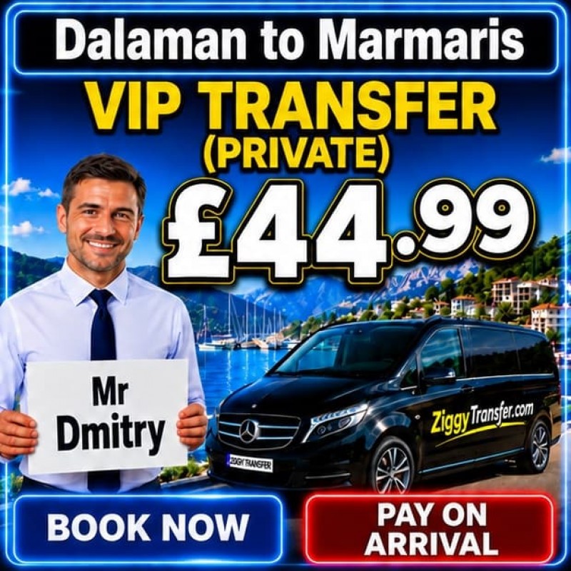Dalaman Taxi to Marmaris Golden Rock Hotel Transfer