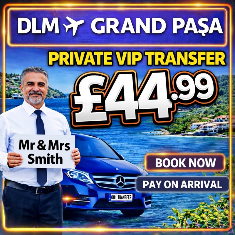 Dalaman Airport taxi to Grand Pasa Hotel private transfer Marmaris