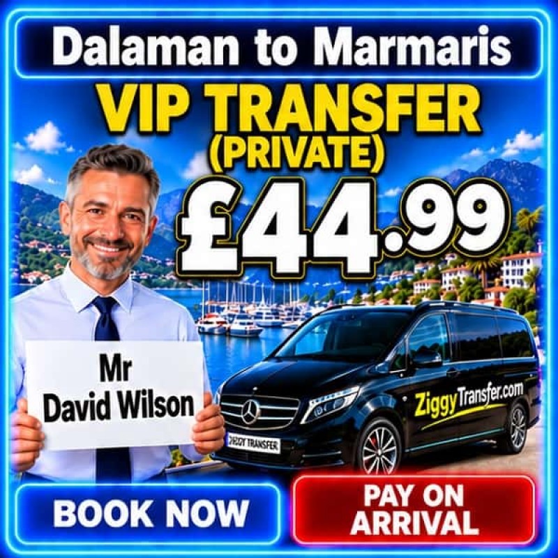 Dalaman Airport Taxi to Prime Beach Hotel private transfer Marmaris