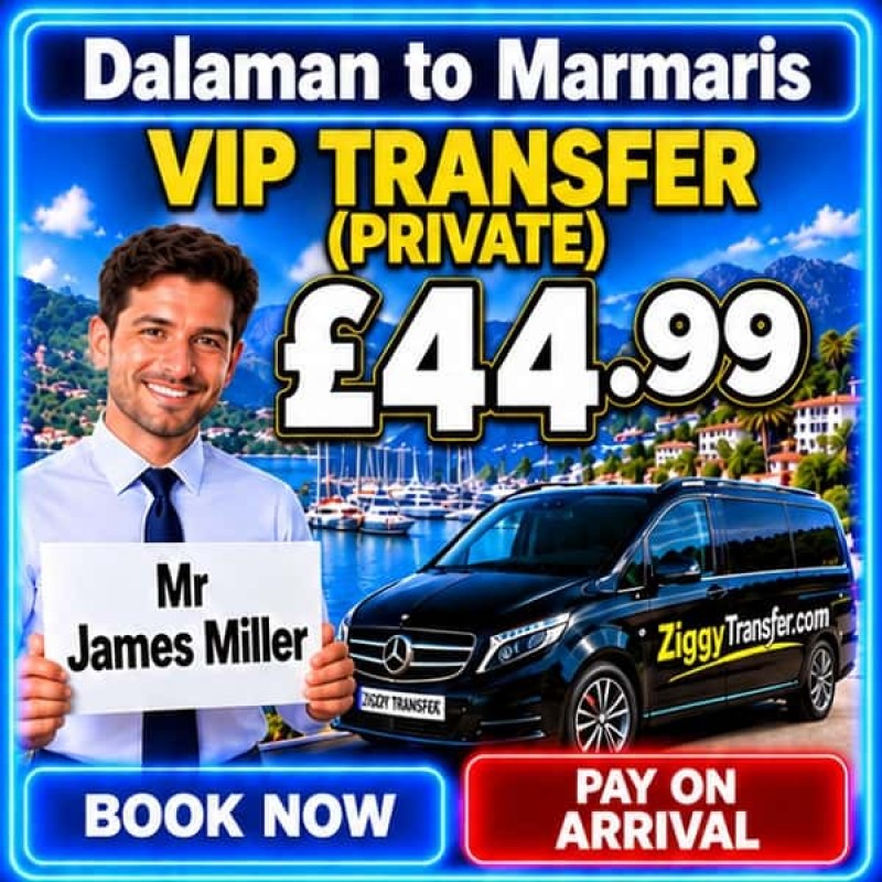 Dalaman Airport Taxi to Golden Rock Beach Hotel private transfer Marmaris