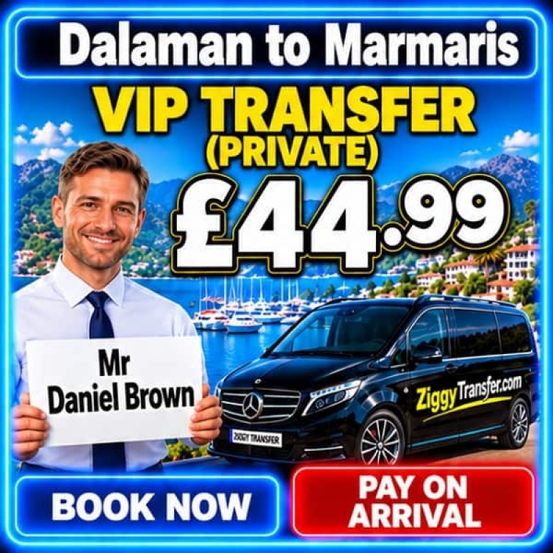Dalaman Airport Taxi to TUI BLUE Grand Azur Hotel private transfer Marmaris