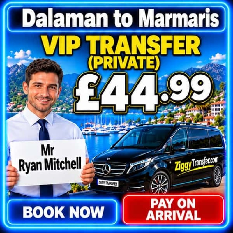 Dalaman Airport Taxi to Blue Bay Platinum Hotel private transfer Marmaris