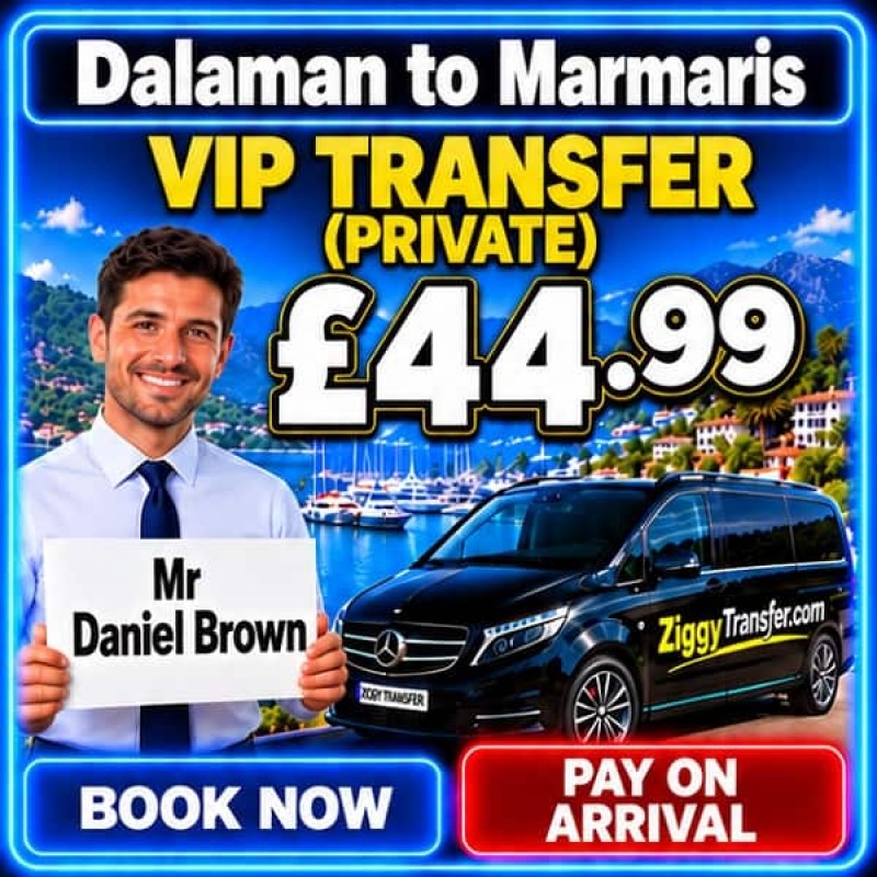 Dalaman Airport Taxi to Paşa Beach Hotel private transfer Marmaris