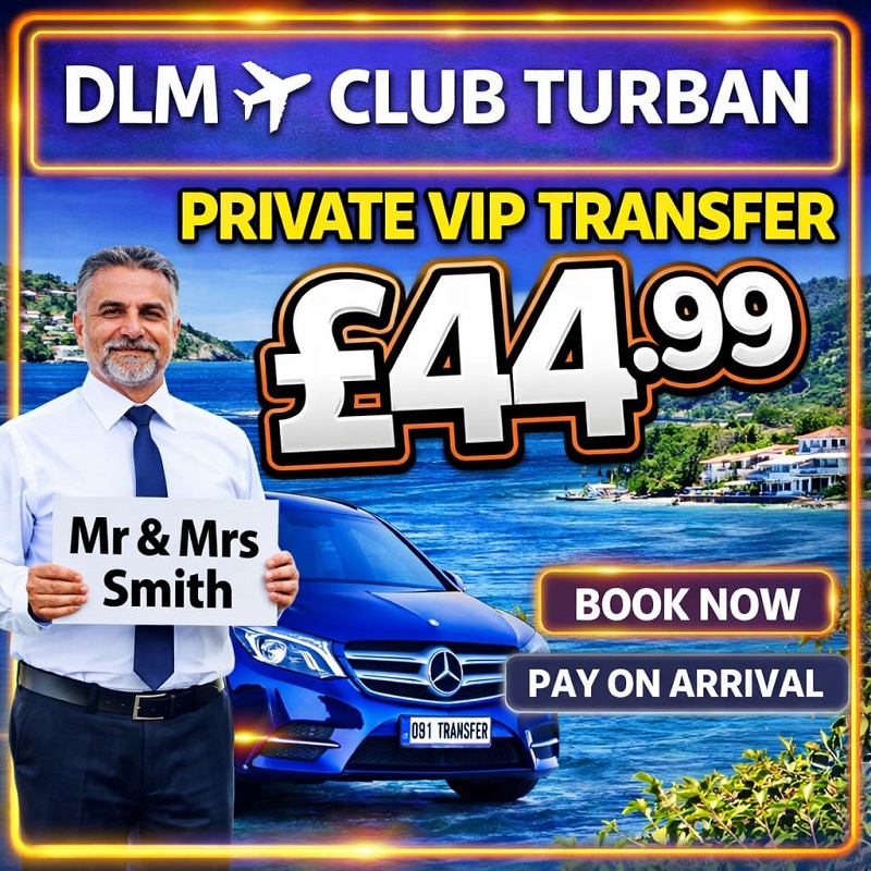 Dalaman taxi to Marmaris Grand Yazici Club Turban Thermal Hotel private transfer