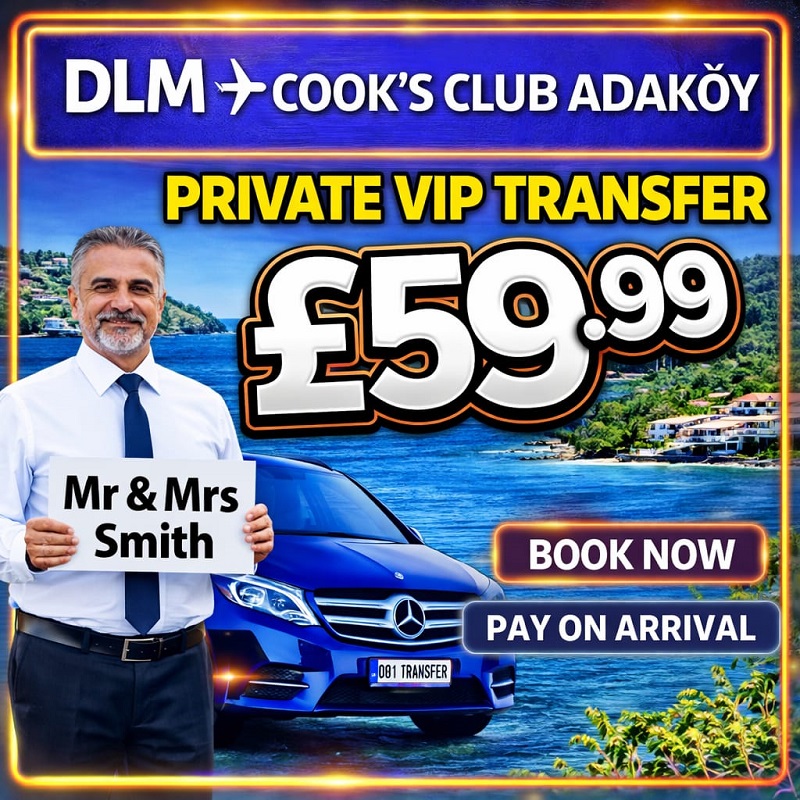 Dalaman taxi to Cooks Club Adakoy Hotel private airport transfer