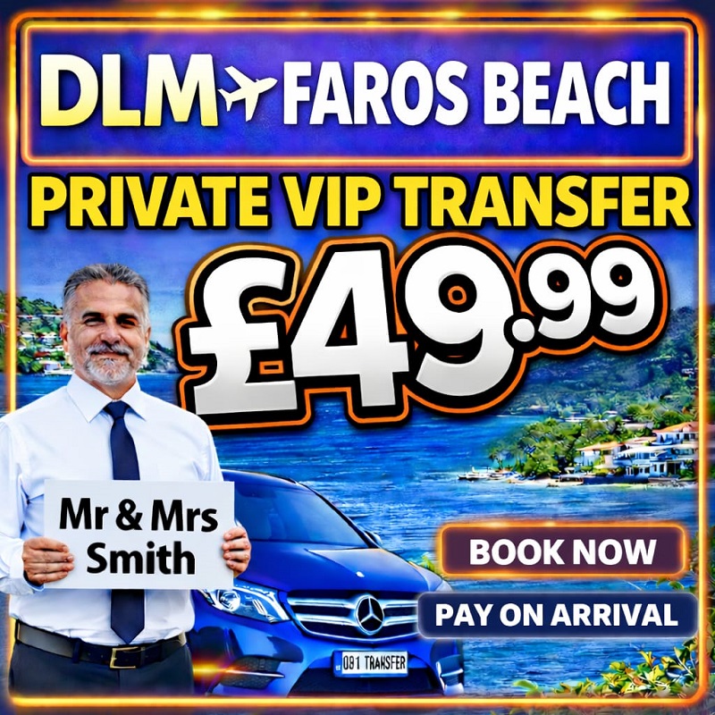Dalaman taxi to Marmaris Faros Premium Beach Hotel private transfer