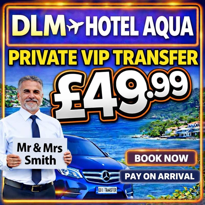 Dalaman Airport to Icmeler Aqua Hotel taxi transfer service Dalaman taxi to Icmeler Aqua Hotel private transfer