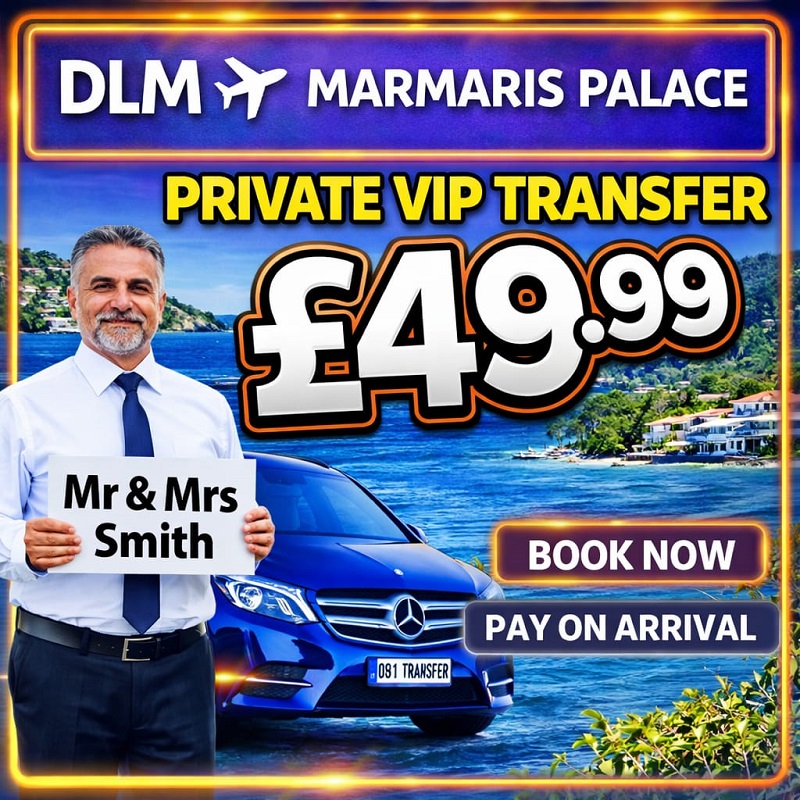 Dalaman taxi to Marmaris Palace Hotel private transfer