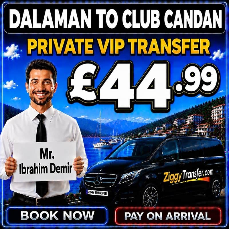 Dalaman Taxi to Club Candan Hotel Marmaris private transfer Marmaris