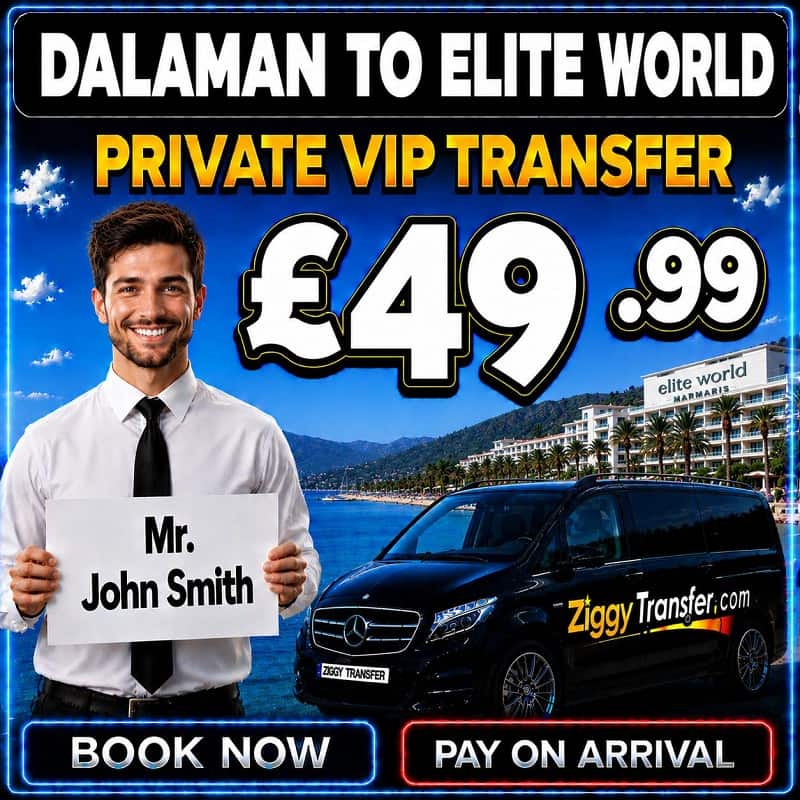 Dalaman Taxi to Elite World Marmaris Hotel private transfer