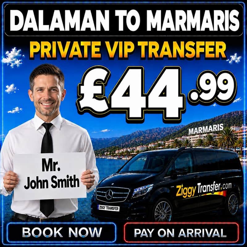 Dalaman Taxi to Mert Seaside Hotel Marmaris private transfer Marmaris