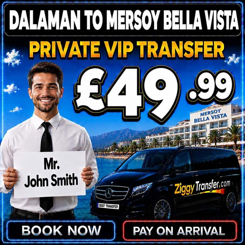 Dalaman Taxi to Mersoy Bellavista Hotel Marmaris (İçmeler)  private transfer