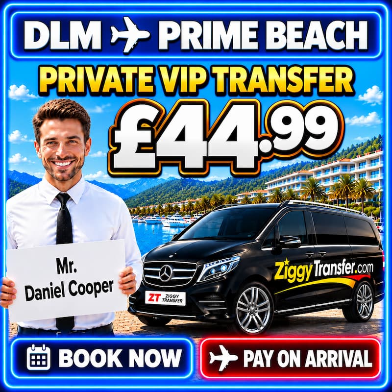 Dalaman taxi to Marmaris Prime Beach Hotel private transfer