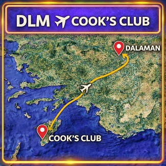 Dalaman taxi to Cooks Club Adakoy Hotel route map
