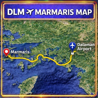 Dalaman taxi to Marmaris route map